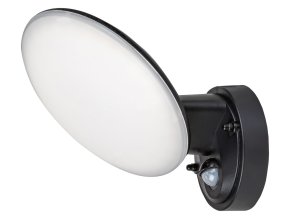 133677 cerne fasadni led svitidlo s pohybovym cidlem varna 12w ip54