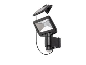 133686 cerny fasadni solarni led reflektor s pohybovym cidlem dojran 5w ip44