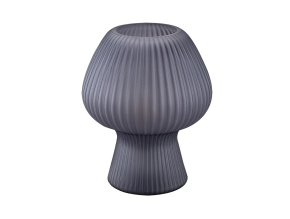 133869 7 cerna stolni lampa vinelle se zebrovanym sklenenym stinitkem pro led zarovku e14