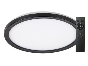 SMART TUYA Fekete LED mennyezeti lámpa Inverness kerek 280mm 15W CCT távirányítóval