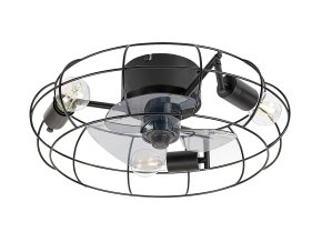 134475 cerne stropni svitidlo s ventilatorem cadmus 480mm pro 3x led zarovku e27