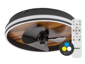 134472 10 cerne stropni led svitidlo s ventilatorem faustine 470mm 30w cct s do