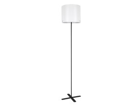 134892 cerna stojaci lampa izander s bilym stinidlem pro zarovku e27
