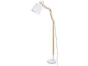 134901 drevena stojaci lampa thomas s bilym stinidlem pro zarovku e27