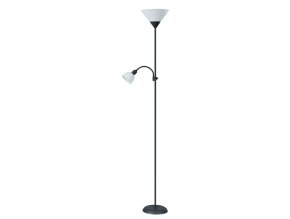 134844 cerna stojaci lampa action s bilymi stinidly pro zarovky e27 e14