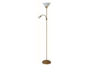134850 bronzova stojaci lampa action s bilymi stinidly pro zarovky e27 e14