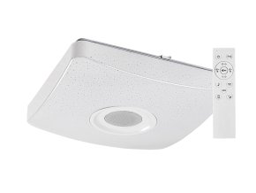 136080 bile stropni led svitidlo murry 365x365mm 18w rgb cct s do a reproduktorem