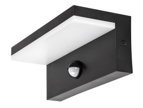 136302 cerne fasadni led svitidlo s pohybovym cidlem zaragoza 9w ip54 cct