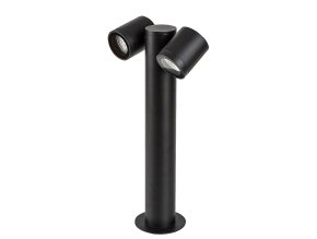 136437 cerny zahradni sloupek enol pro zarovku 2x gu10 44cm