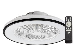 139044 cerno bile stropni led svitidlo s ventilatorem dalfon2 485mm 48w cct s do