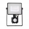 Prémium fekete LED reflektor 30W mozgásérzékelővel (fény színe meleg fehér)