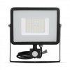 Prémium fekete LED reflektor 50W mozgásérzékelővel (fény színe meleg fehér)