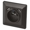 Antracit aljzat USB-vel, 2.1A max.