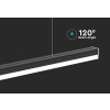 Fekete LED lineáris lámpatest, 40W