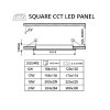 Fehér süllyeszthető LED-panel, szögletes, 120 x 120mm, 6W, 24V, CCT