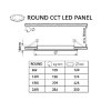 Fehér süllyeszthető LED-panel, gömbölyű, 120mm, 6W, 24V, CCT