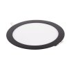 Fekete süllyeszthető LED-panel, gömbölyű, 300mm, 24W, 24V, CCT