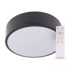 SMART TUYA Fekete mennyezeti LED-lámpa, gömbölyű, 500mm, 48W, CCT, távirányítóval