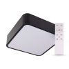 SMART TUYA Fekete mennyezeti LED-lámpa, négyzet, 500x500mm, 48W, CCT, távirányítóval
