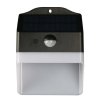 Fekete-fehér LED-es napelemes fali lámpa mozgásérzékelővel 2W IP65