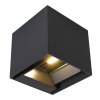 Fekete LED négyzet alakú homlokzati napelemes lámpa mozgásérzékelővel 9W IP65