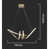 130773 3 zlate zavesne led svitidlo designove 72cm 24w