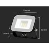 Fekete LED-reflektor, 10W, Premium