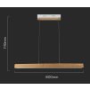 130752 3 linearni zavesne led svitidlo s drevenym dekorem 12w