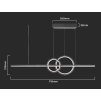 Fekete design LED függőlámpa 91,5cm 15W