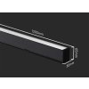 Fekete lineáris függő LED lámpa 40W CCT Premium
