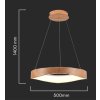 131428 2 zavesne led svitidlo kulate designove s drevenym dekorem 50cm 18w