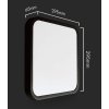 Fekete, süllyesztett, négyzet alakú LED-es lámpa 295x295mm 24W IP44 Premium
