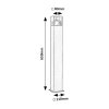 133767 6 cerny zahradni sloupek loanda pro led zarovku e27 65cm