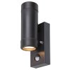 133593 1 cerne fasadni svitidlo s pohybovym cidlem medina pro 2x led zarovku gu10