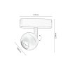 134739 10 cerny listovy led reflektor kulovy litrack spot 1f 5w