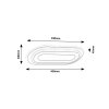 135726 9 bile stropni led svitidlo prue 200x400mm 40w