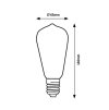 136725 1 led zarovka svicka filament st64 10w e27 ovalna