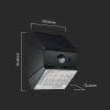 138264 11 cerne led fasadni solarni led svitidlo s pohybovym cidlem 2 5w ip65 cct