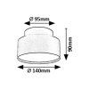 138765 5 cerne stropni led svitidlo ovidia 140mm 24w