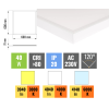 Fehér rögzíthető LED-panel, kerettel, 600 x 600mm, 40W, Economy
