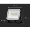 Fekete LED-reflektor, 30W, Premium