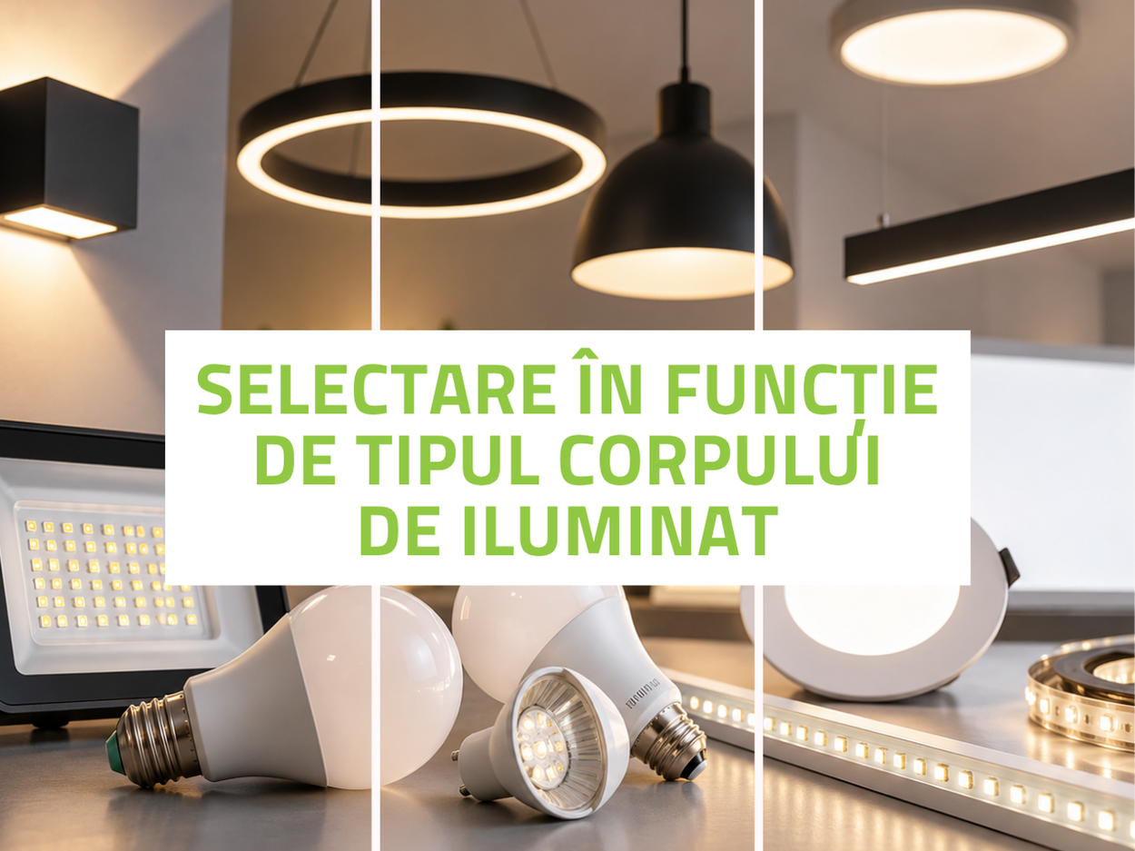 Selectare în funcție de tipul corpului de iluminat