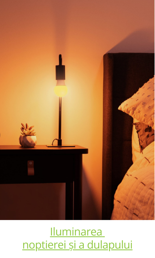 Iluminarea noptierei și a dulapului