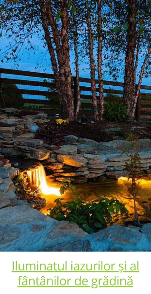 Osvětlení jezírek a fontán