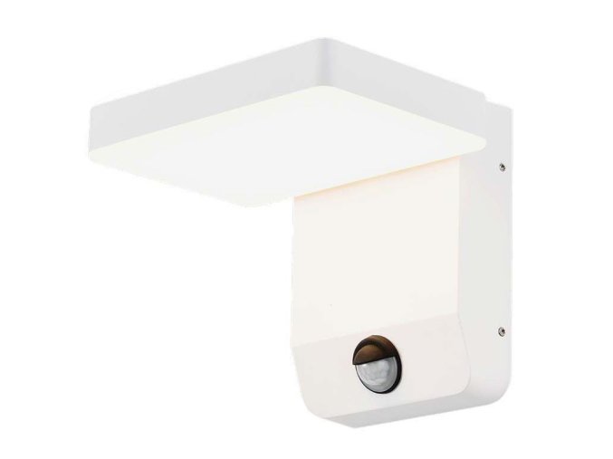 132532 bile fasadni led svitidlo ctvercove s pohybovym cidlem 17w ip65