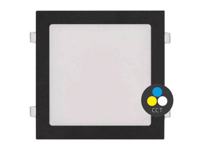 129180 4 cerny vestavny led panel hranaty 300 x 300mm 24w 24v cct