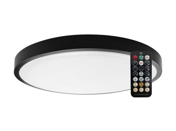 130638 cerne prisazene led svitidlo kulate 350mm 24w ip44 s pohybovym mw cidlem a do