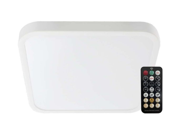 130644 bile prisazene led svitidlo ctvercove 295x295mm 18w ip44 s pohybovym mw cidlem a do
