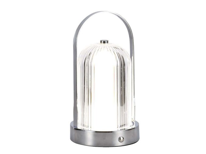 130980 chromova led stolni nabijeci lampa 225mm 1w