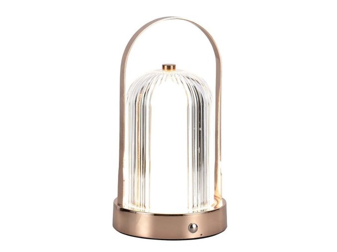 130983 bronzova led stolni nabijeci lampa 225mm 1w